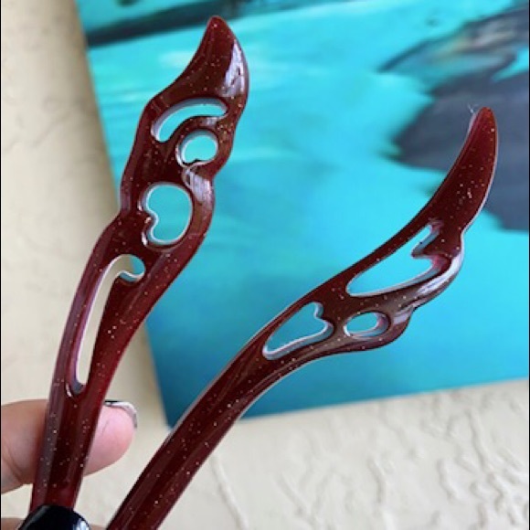 SALE ! 2 for $25 Red Handmade hair pin stick - Picture 7 of 14